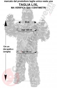 Misure del costume da mostro delle nevi taglia XL