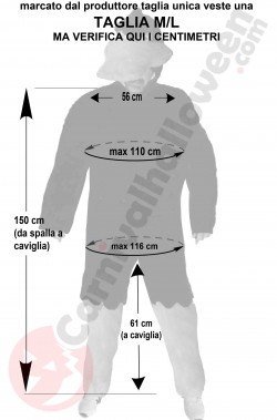 Misure del costume di Duffy Duck