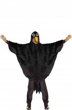 Costume di carnevale da uccello corvo nero
