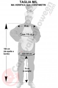 Misure costume da coniglio blu