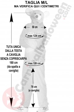 Misure costume da topo adulto taglia M L