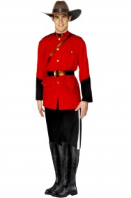 Vestito di carnevale uomo uniforme giubba rossa canadese