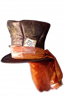 Cappello del Cappellaio Matto adulto realistico con parrucca