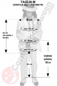 Misure del costume bianco di Michael Jackson Smooth Criminal taglia M