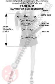 Misure costume da poliziotta di vinile dominatrice taglia M