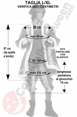 Misure del costume rinascimentale uomo taglia L XL