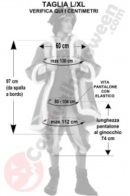 Misure del costume rinascimentale uomo taglia L XL