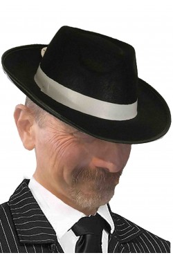 Cappello gangster nero con fascia bianca