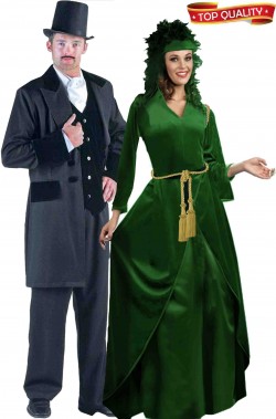 Coppia di vestiti di carnevale Via Col Vento replica