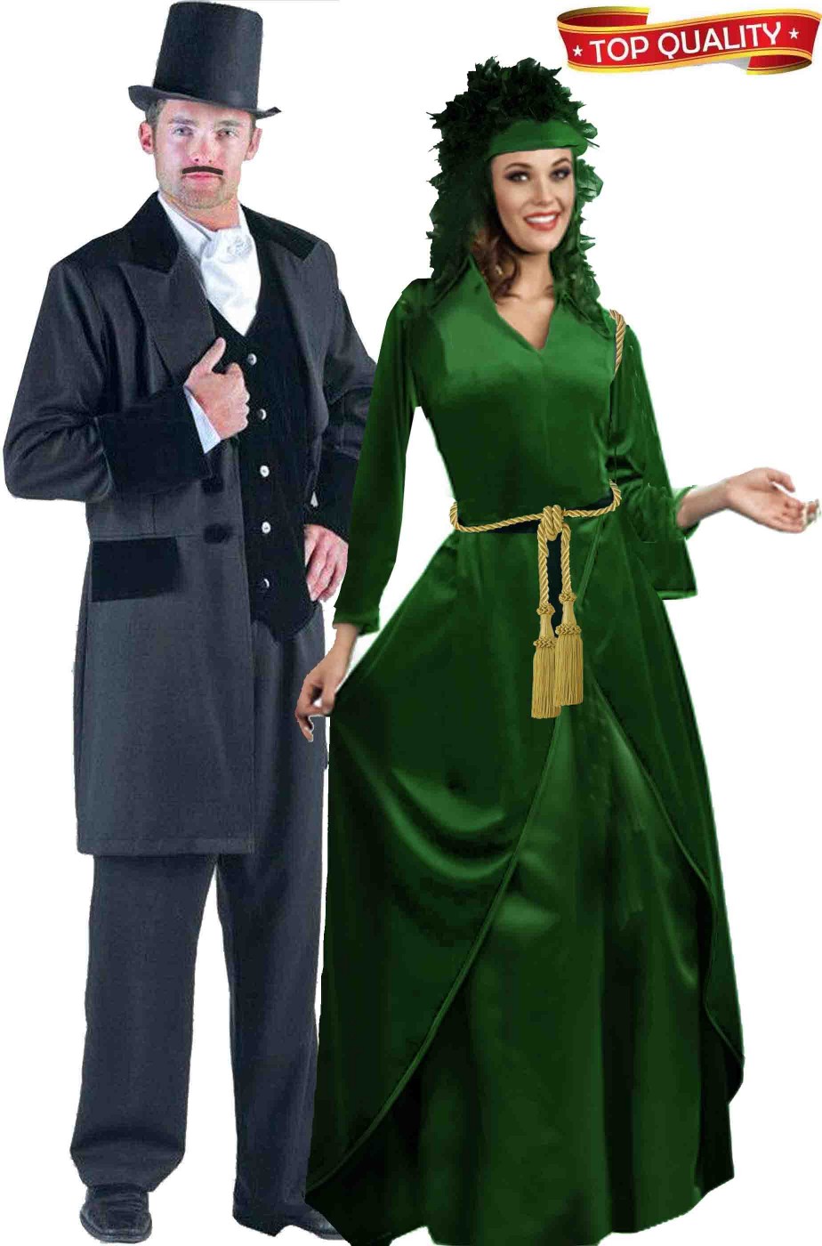 Coppia di vestiti di carnevale Via Col Vento replica