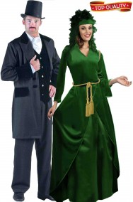 Coppia di vestiti di carnevale Via Col Vento replica