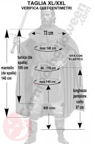 Misure costume medievale uomo cosplay taglia grande