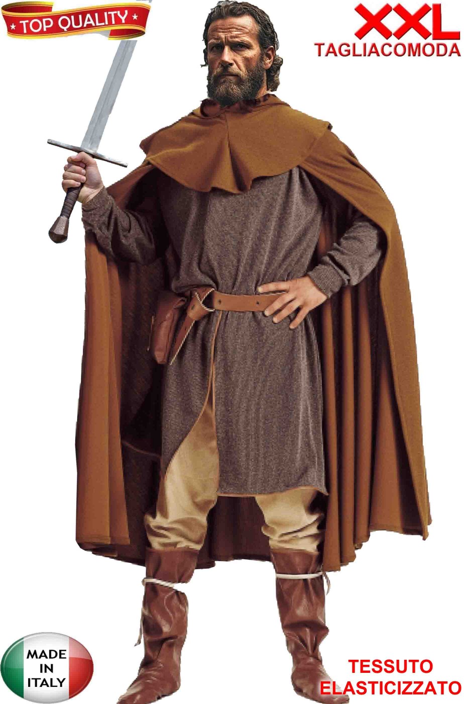 Costume medievale uomo cosplay taglia grande elasticizzato