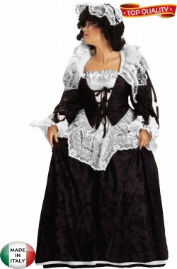 Vestito da dama dell'800 nero e bianco