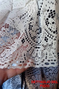 Pizzo del costume da dama dell'800 bianco e nero