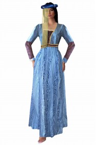 Vestito da dama medievale adulta damascato