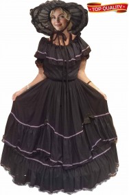 Costume da dama dell'800 nero da ballo