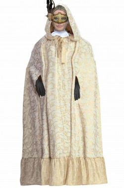 Mantello veneziano con cappuccio oro e bianco