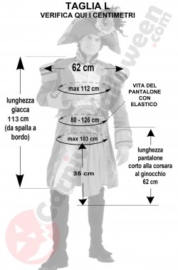 Misure costume da Napoleone Bonaparte taglia L
