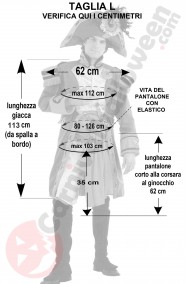 Misure costume da Napoleone Bonaparte taglia L