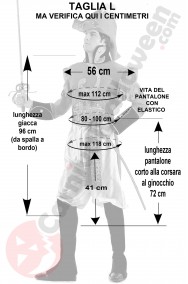 Misure costume uomo dell'800 soldato inglese taglia L