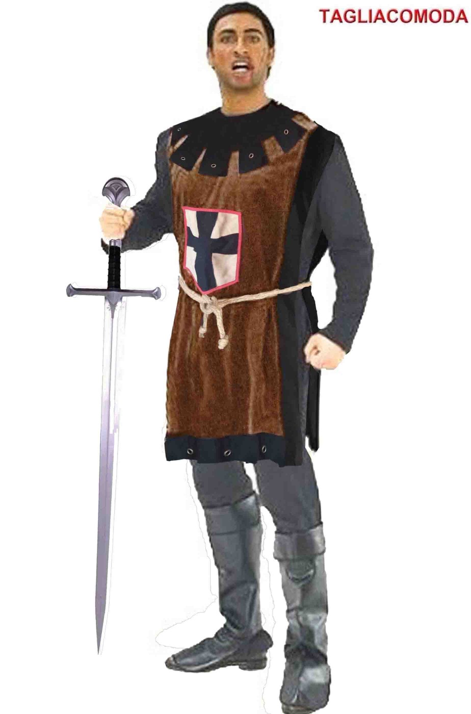 Costume uomo medievale con tunica a tabarda