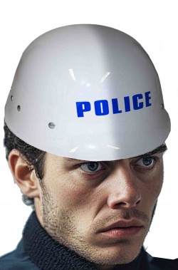 Elmetto bianco polizia americana Police di plastica