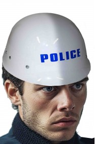 Elmetto bianco polizia americana Police di plastica