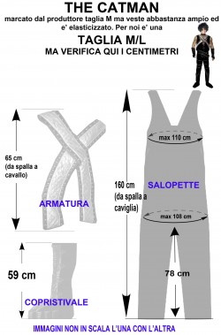 Misure del costume di Catman dei Kiss