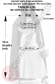 Misure del costume da Cappuccetto Rosso lungo