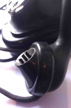 Telefono storico a disco nero di ferro Siemens