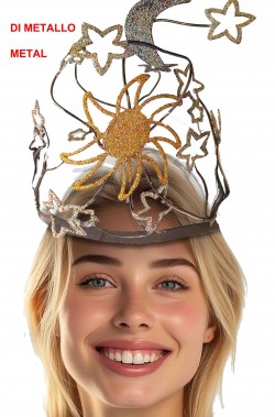 Corona di metallo con sole luna e stelle