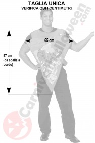 Misure del costume di carnevale da pizza uomo