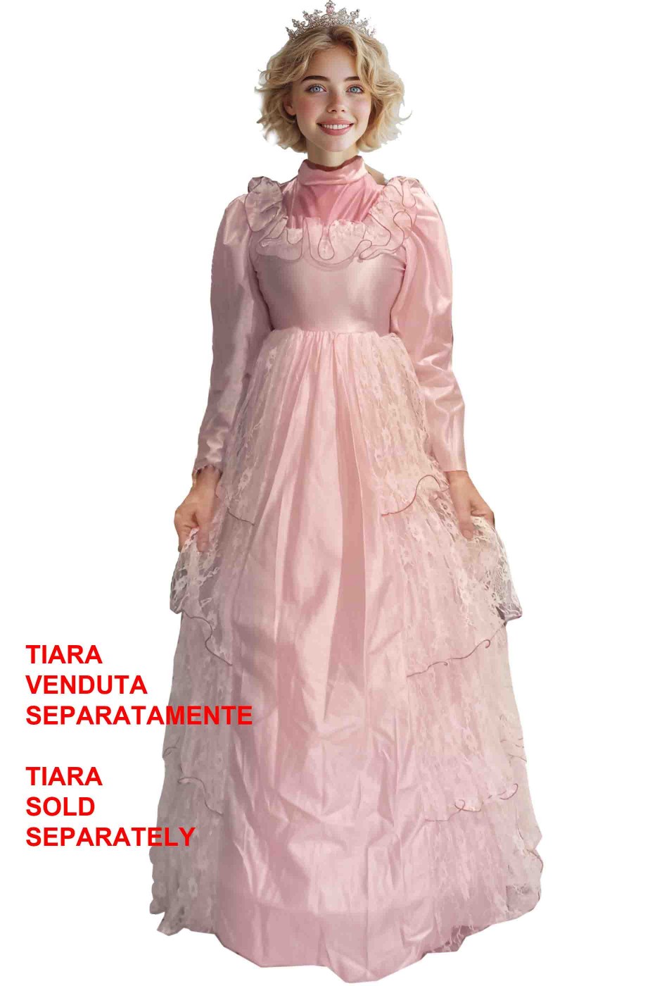 Costume di carnevale da principessa rosa aurora