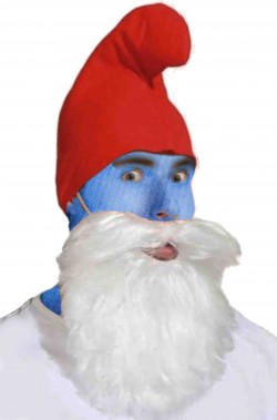Cappello e barba gnomo Grande Puffo