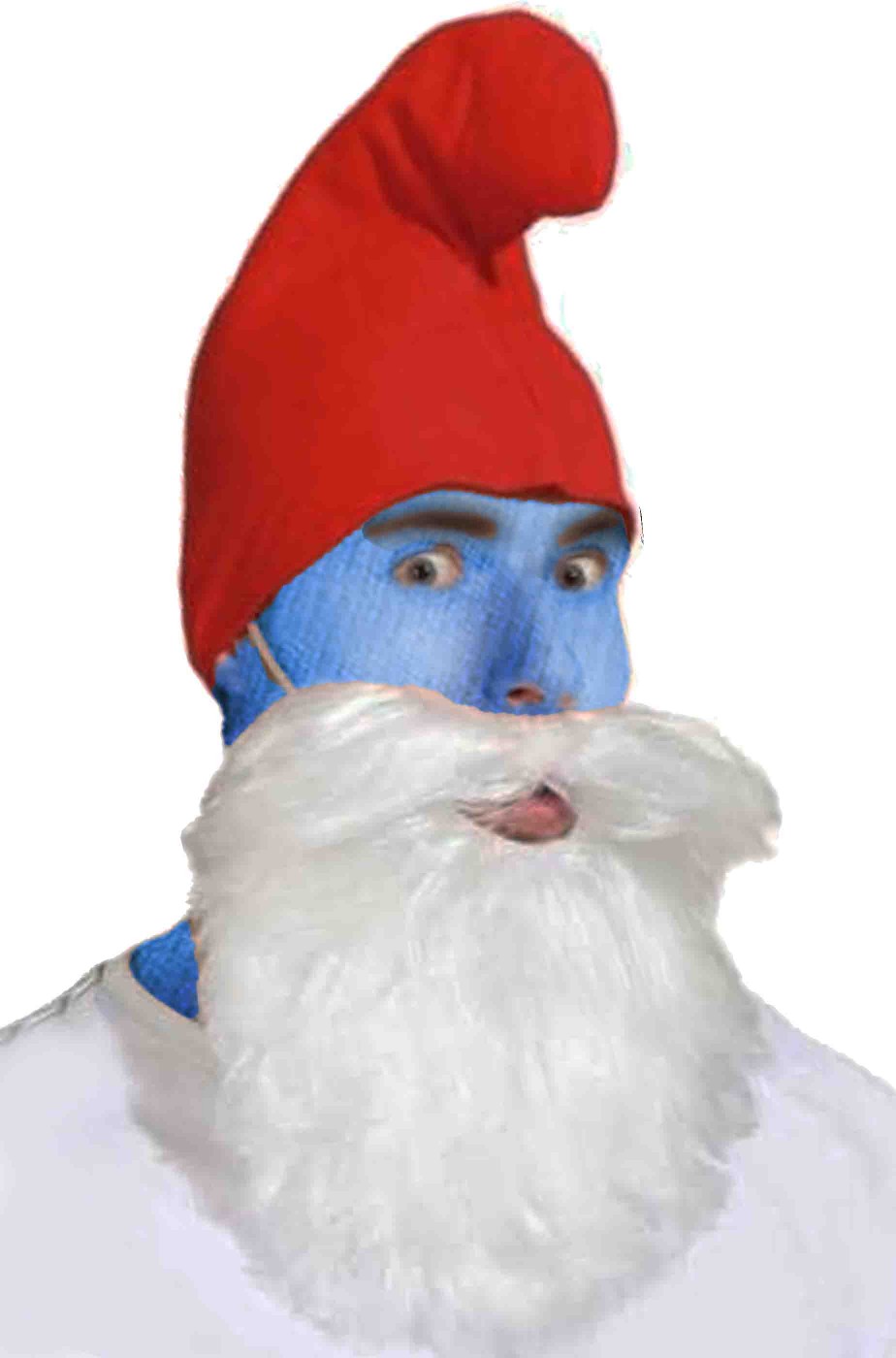 Cappello e barba gnomo Grande Puffo