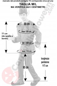 Misure del costume da Elfo di Babbo Natale taglia M/L