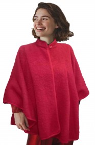 Mantello rosso corto da donna di lana
