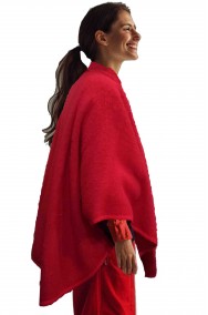 Mantello rosso corto caldo di lana