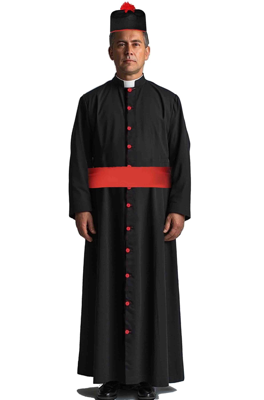 Costume da cardinale nero e rosso