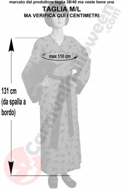 Misure costume da giapponese donna kimono giallo taglia M L