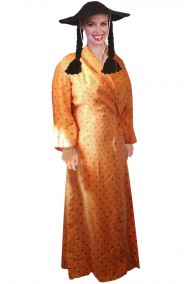 Vestito di carnevale da cinese arancione di seta