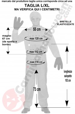 Misure costume dei Minions da uomo taglia L XL