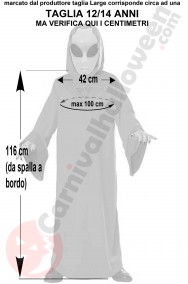 Misure costume da alieno di Roswell taglia grande