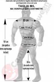 Misure del costume di Hulk l'uomo verde taglia M/L