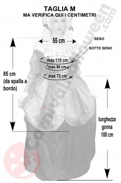 Misure costume di carnevale da dama veneziana