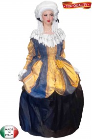 Vestito da dama Giulietta giallo e blu