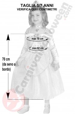 Misure costume di carnevale bambina da principessa rosa 5 7 anni