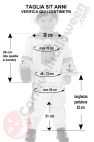 Misure costume da Braccio di Ferro bambino