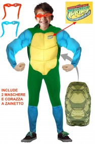 Costume da Tartarughe Ninja bambino a doppia maschera